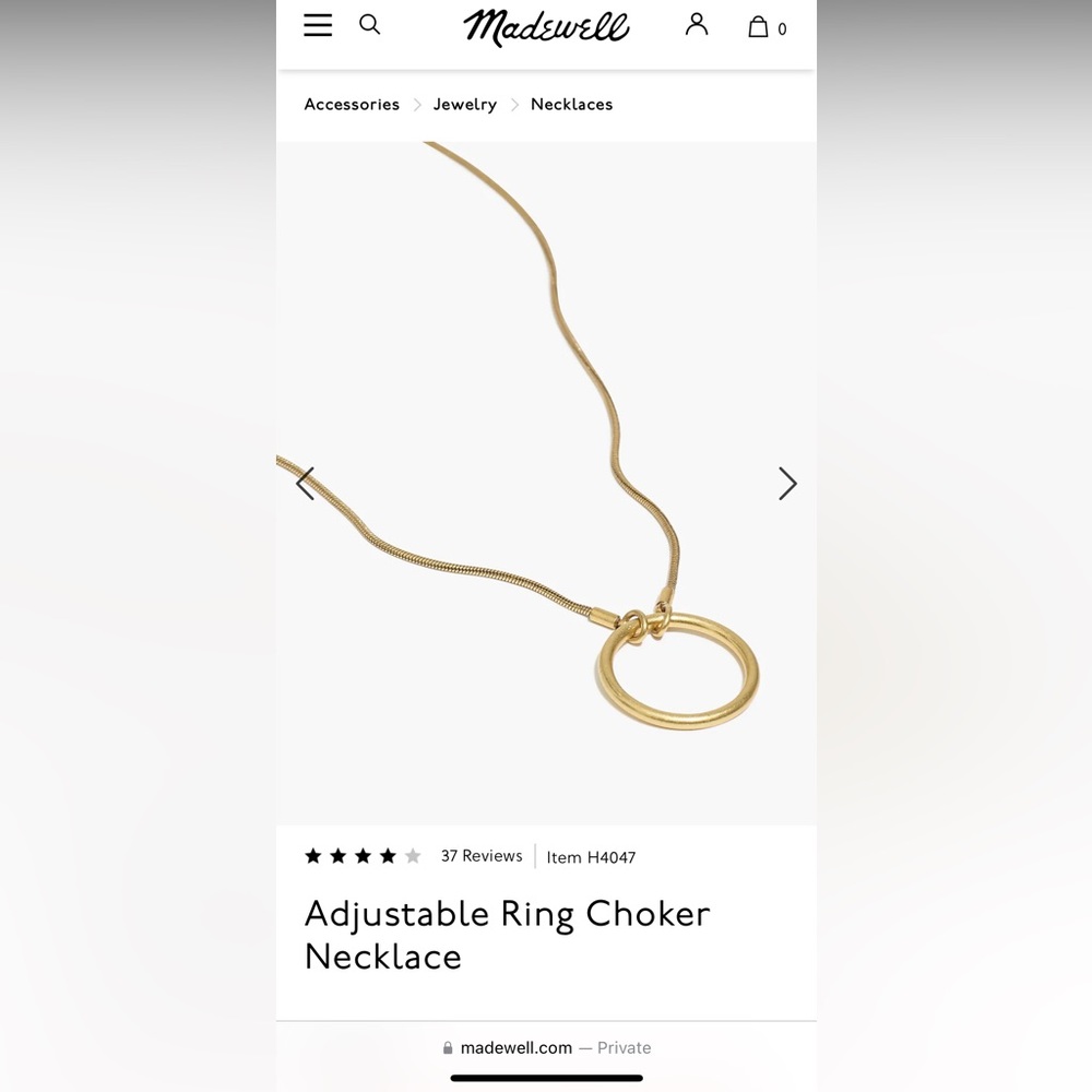 Gold madewell sold out necklace